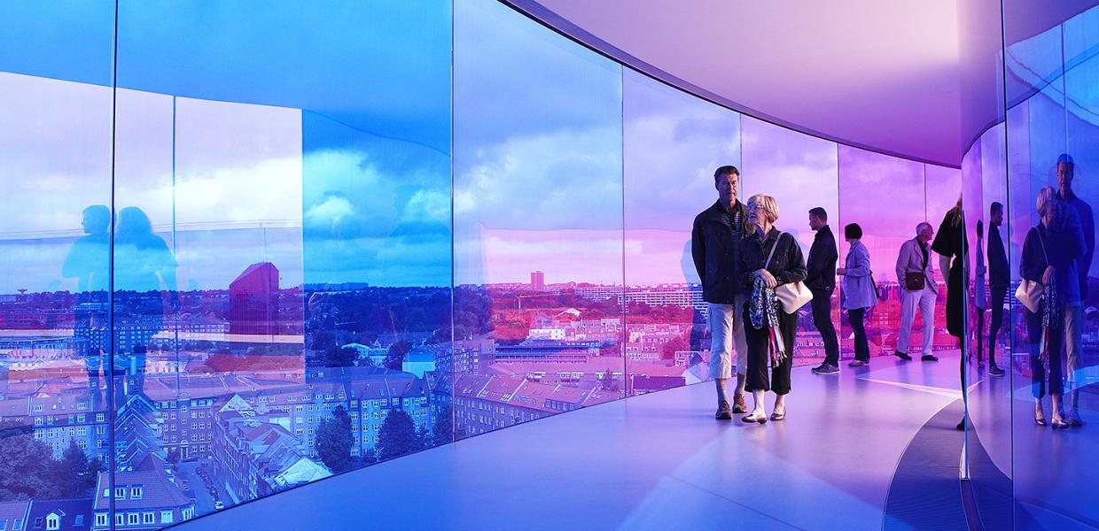ARoS Kunstmuseum i Århus - view fra den flotte Rainbow