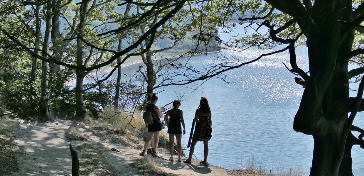 Lillebæltsstien - turister på stien ved Gals Klint
