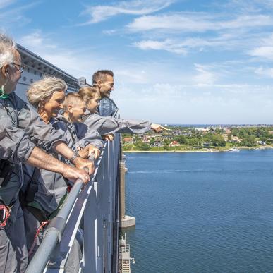 Udsigten fra toppen af Den Gamle Lillebæltsbro ved Middelfart
